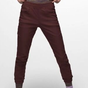 PRANA Cacao Red Halle E-Waist Jogger II Hybrid Relaxed Fit Hiking Pants Size 8